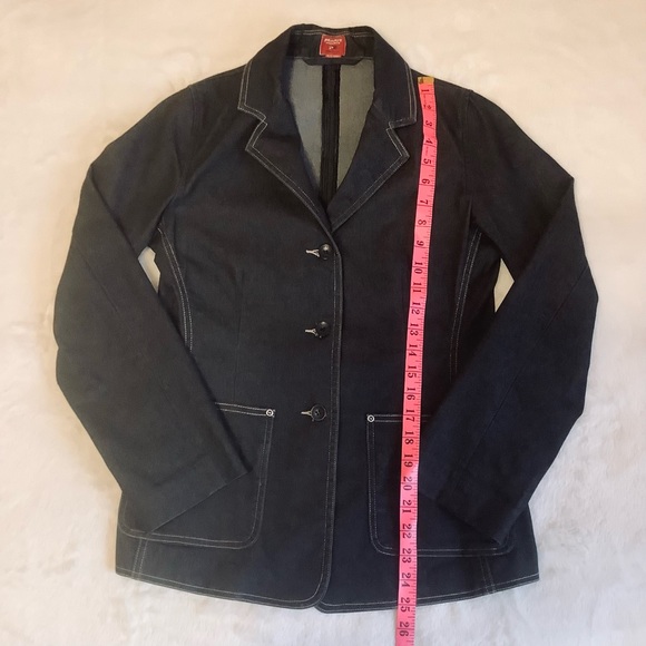 PRIVATE MEMBER WOMENS BLACK BUTTON DOWN JEAN JACKET/ Size Small - Picture 8 of 9
